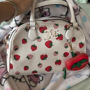 Juicy Couture White Bag with Strawberry Design